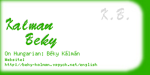 kalman beky business card