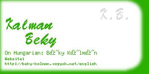 kalman beky business card